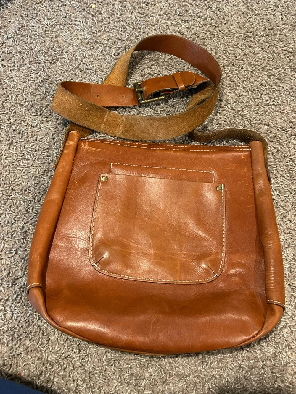 Patricia Nash Italian Saddle Leather Crossbody Bag Western Boho